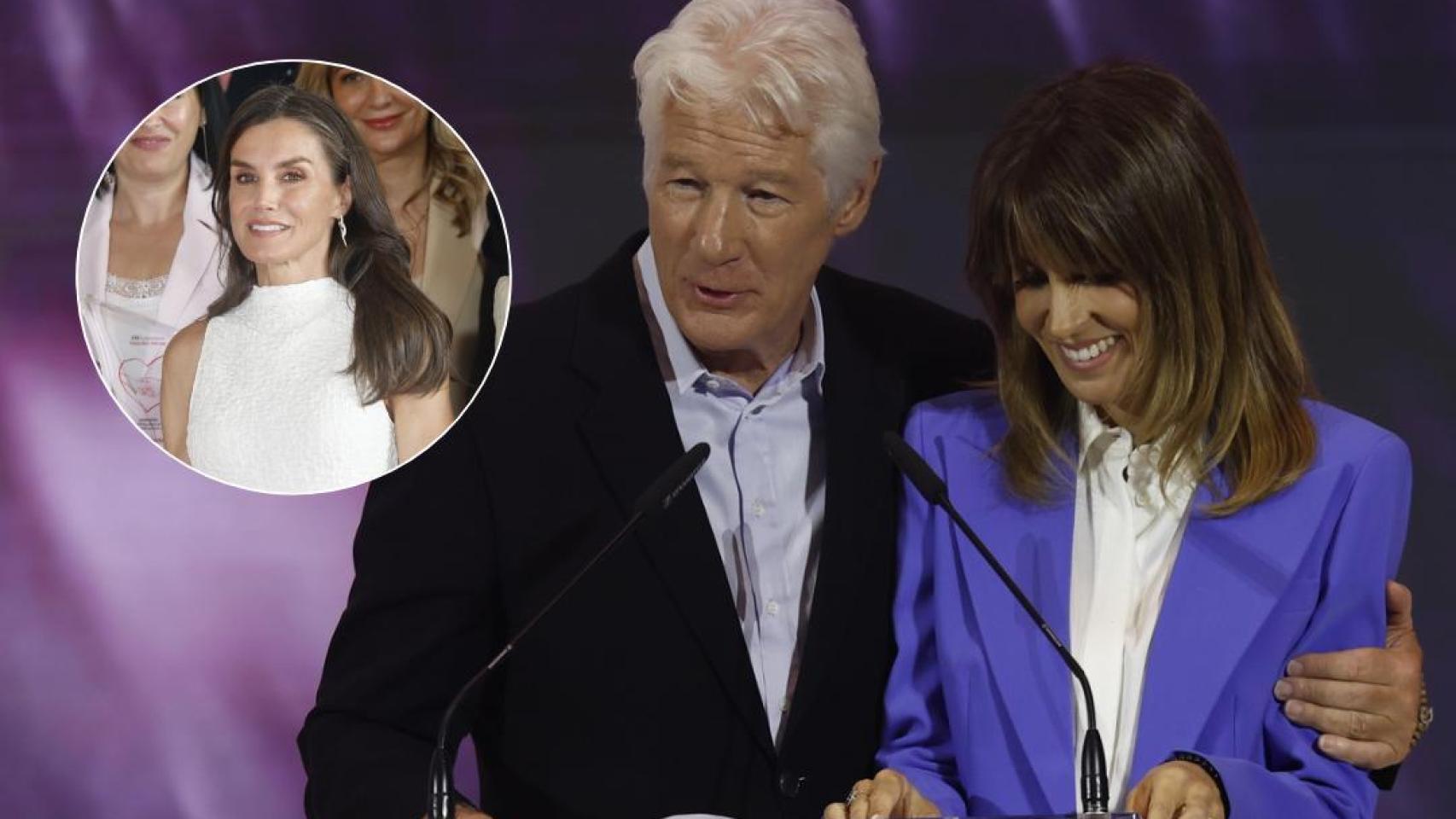 Richard Gere y Alejandra Silva junto a la reina Letizia en un fotomontaje de EL ESPAÑOL.