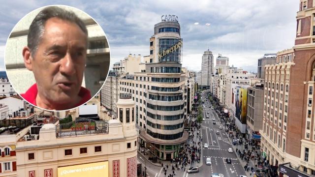 Un turista en la ciudad de Madrid.